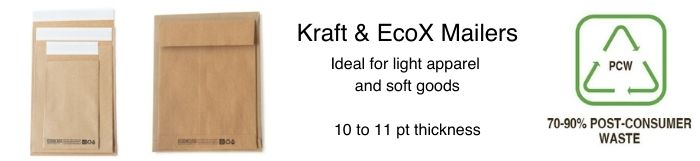 recycled kraft and ecox paper mailers