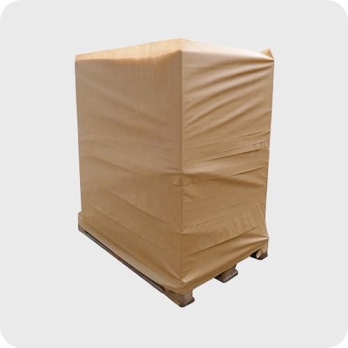 pallet wrapped in paper stretch wrap
